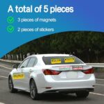 Student Driver Magnet for Car?Reflective Detachable Student Driver Sticker Magnet Novice Safety Signs for Cars 3 Magnetic Bumper Stickers with 2 Paste 9 x 3.5 Inch