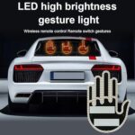 Jackehla Gesture Light Wacky Warning LED Finger Lights for Car Rear Luggage Compartment Funny Multi-Functional Warning Reminder Gifted Car Accessories, Fun Truck Accessories (Gentleman)