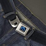 Mopar Belt, Mopar Logo Seatbelt Buckle, Reclaimed Black Panel Belt