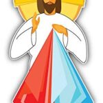 DG Graphics Jesus Christ Sacred Heart Divine Mercy Religion Art Decor 3” x 6” Magnet Vinyl Magnetic Sheet for Lockers, Cars, Signs, Refrigerator