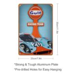 Vintage Look Metal Sign – Cars Gulf Racing Team – 8 X 12 Sign