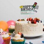 3.7×6.1 Inch Driver License Birthday Paper Cake Topper – New Driver Birthday Cake Decor – Car Road Signs Theme Party Supplies – Learner Driver Birthdays Cake Toppers – Sports Themed Decor for Boys