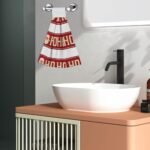Xiso Ver Ho Ho Ho Vintage Rusty Metal Sign Print Coral Velvet Hand Wipes Velcro Hanging Towel Absorbent Cleaning Cloths for Kitchen, Bathroom, Camping, Car Personal Hygiene Wipes