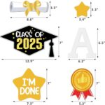 2025 Graduation Car Decorations – Congrats Grad Magnetic Banners for Car Parade Signs – White Graduation Party Decor