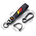 Annloysky Tri-Color Sports Leather Metal Car Key Chain Keyring Accessories, Keychain Keyring Family Present Car Accessories