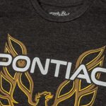 Tee Luv Pontiac Firebird Shirt – Vintage Pontiac Car Logo Shirt (Charcoal Heather) (XL)