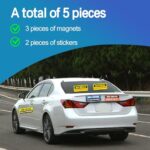 Student Driver Magnet for Car?Reflective Detachable Student Driver Sticker Magnet Novice Safety Signs for Cars 3 Magnetic Bumper Stickers with 2 Paste 9 x 3.5 Inch