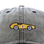 DALIX Race Car Embroidered Dad Cap Classic Cotton Baseball Hat Mens in Washed Black