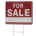 2Pack For Sale signs, 16×12 inches, Double-Sided, Plastic, with H Stakes, Waterproof, for Agents/Homeowners