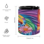 Colorful Peace Sign Tie Dye Ashtray for Cigarettes Outdoor Windproof Ash Tray for Home Office Tabletop Car