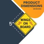 Magnet Me Up Wings On Board Magnet Decal, 5×5 Inches, Heavy Duty Automotive Magnet for Car Truck SUV, Any Magnetic Surface, Fried, Grilled Chicken Wings Lover, Collectible, Crafted in USA