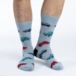 Good Luck Sock Men’s Cars Socks, Adult, Shoe Size 7-12