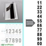 iSYFIX Black Vinyl Numbers Stickers – 2 Sets 3 inch – Premium Decal, Reflective Background, Pre-Spaced for Mailbox, Signs, Window, Door, Cars, Trucks, Home, Business, Address, Indoor & Outdoor