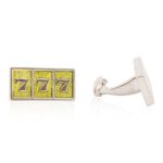 Cuff-Daddy Lucky Sevens Slot Machine Cufflinks Lucky Gambling Cufflinks with Presentation Gift Box Perfect for Gambler Special Occasions