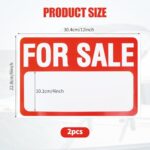2pcs Car for Sale Sign, 12″ X 9″ Self Adhesive Vinyl for Sales Signs Car, Car Stickers Window Decals for Vehicles Long Lasting Durable, Yard Garage Estate Sale Signs with Stakes Commercial Use Stores
