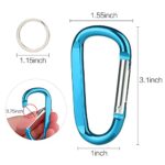 6PCS Carabiner Caribeaner Clip,3″ Large Aluminum D Ring Shape Carabeaner Keychain Hook