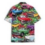 Vintage Car Hawaiian Shirts for Men, Tropical Hawaiian Shirt Short Sleeve, Summer Retro Car Button Down Shirt for Men