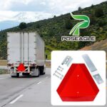 POSEAGLE PVC Slow Moving Vehicle Bracket with Slow Moving Vehicle Sign for Golf Cart, Club Cars, Tractors, and any Utility Vehicles(1x PVC Slow Moving Vehicle Triangle+1x Sign Mounting Bracket)