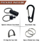 NCEDFYLER JY Quick Release Keychain Clip, Small Carabiner Clip & Pull Apart Detachable Key Ring, Car Key Chain Hooks Keyring Men Women (1, Black)