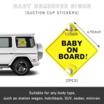 povtii 2PCS Student Driver Sign for Car Window, 5×5 Inch Please Be Patient Student Driver Warning Sticker, Removable New Driver Safety Sign Decal with Suction Cups, Car Accessories (Baby On Board)