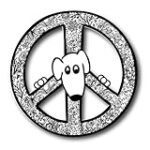 Imagine This Company Peace Sign Circle Shaped Pet Magnet; Removable Magnets for Cars, Fridges, Lockers & More, Stylish Pet Inspired Car Accessories, 4 3/4 x 4 3/4 Inches, White, Dog PawPeace Sign Dog