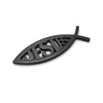 PTDecals 1PCS Black Metal Jesus Fish Car Emblem Auto Motorcycle Vehicle Exterior Decal Badge Emblems