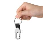 PESOENTH Men Leather Keyring Heart Car Key Chain Ring Bag Charms Black Leather Car Smart Keychain Women Cute Clip on Belt Loops Pants Buckle for Women