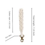 Poagoep Boho Macrame Keychain Bracelet Handmade Wristlet Keyring Holder Wrist Lanyard for Women Girls(4)