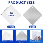 Aemygo 20 Pcs Sublimation Blanks Suction Cup Car Window Sign, 5.5″ x 5.5″ Aluminum Signs Blanks Removable Car Safety Warning Signs for DIY Heat Thermal Transfer DIY Picture and Custom Design Work