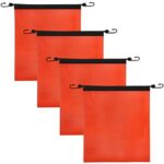 Oversize Load Signs and Safety Flags Kit for Trucks Pilot Cars – 2 Mesh 18″ X 84″ Bungee Oversize Load Signs, 4 Red Bungee Flags, and 4 Orange Bungee Flags – Heavy Duty