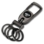 Keychain Carabiner for Keys, Heavy Duty Car Key Chain with 4 Key Rings Quick Release -Keychains Organizer for Men and Women – Dark Grey