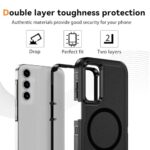 Magnetic Case for Samsung Galaxy A15 5G, [Magnetic Car Mount Compatible] [Glass Screen Protector] [Dual Layer Military-Grade Protection] Heavy Duty Shockproof Cover for Samsung A15 5G 6.5 inch, Black