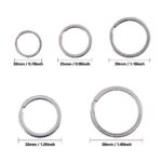 Swpeet 60 Pcs Assorted Multi-Purpose Metal Keychain Rings Split Keyrings Flat O Ring for Home Car Keys Attachments Keys Pendants – 20mm, 25mm, 30mm, 35 mm, 38 mm