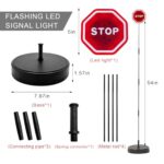 ZNDAW Parking Garage Flashing Stop Sign, Garage Parking Assistant LED Flashing Warning Stop Sign, Adjustable Height Parking Sensor Car Stop Target Indicator, Parking Assist Indicator