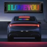 Flexible LED Scrolling Sign, APP Controlled Waterproof IP65 Advertising Sign by USB,Custom Text & Patterns Color Changing Programmable LED Display for Car, Indoor, Store, Concerts(14.7″×3.6″)