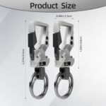 SMLBJUTE 2 Pack Heavy Duty Metal Keychains Opener Clip Car Key Chains with 2 Keyrings (Black Grey)