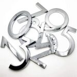 Diggoo 20 Pack Mailbox Numbers 0-9, 2 Inch High, Door Address Numbers Stickers for Apartment, House, Room, Office, Cars, Trucks, Silver Plating Process Number Sign