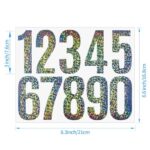 6 Sheets Reflective Mailbox Number Stickers, 3 inch Self Adhesive Vinyl Waterproof Mailbox Numbers Stickers, 0-9 Mailbox Numbers Sticker for Mailbox,Signs, Door, Cars,Garbage Bins,Address Numbers
