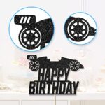 Racing Car Birthday Cake Topper, F1 Car Sign Birthday Party Decorations, Boys Man Birthday Theme Anniversary Party Decors Supplies, Black