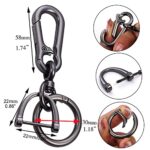 Imeisuit 2 Sets Car Keychain car key clip Quick-Release Horseshoe Shape D-Ring Key Fob Holder with Round Carabiner Keychain