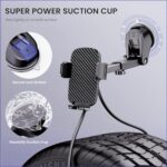 Qifutan Universal Car Phone GPS Navigator Mount – 3-in-1 Windshield/Dashboard/Air Vent Holder for iPhone & Android GPS Navigator, 360° Adjustable, Secure Suction Cup, Anti-Slip Silicone