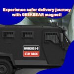 GEEKBEAR Working K-9 Car Magnet (Black/Red, 2 Pack) – Reflective Waterproof Magnetic Sign – 11.7 x 8.2 in