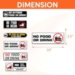 Pack 6 Pcs No Food Or Drink Allowed Sticker for Cars Vehicles Trucks Indoor Outdoor Window Warning Signs Bumper Stickers Removable Waterproof Vinyl Decals Car Exterior Accessories