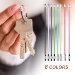 ManTangSun 12 Pack Keychain Flexible Rubber Key Ring Luggage Tag Cable Loops Stainless Steel Wire Rings for Car Keys Chains Tag Keyring (4 inch, 2mm)