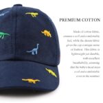 JANGANNSA Summer Baby Boys Cap Car Toddler Kids Hat Cotton Baby Baseball Caps for Boys 0-8Years(Navy Dinosaur, 20.5″(2-4 Years))