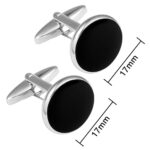 Dannyshi Cufflinks for Men Classic Wedding Business Shirt Cuff Links Silver Gold Black Set Gifts with Box (Black-01)