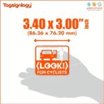Tagsignlogy (4 pcs) Look for Cyclists – UV Weatherproof Clear Sticker – for Passenger Bicycle Bike Driver Safety Caution Sign – Taxi Car Open Door Window Cling Transparent Waterproof Vinyl Decals