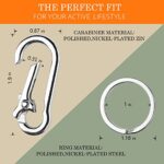 Geeice Metal Keychain Holder for Belt Heavy Duty Carabiner with Keyring Clips Organizer for Car Keys, Zinc Alloy, 4 Pack