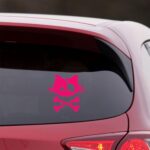 NBFU Pirate Cat Fish Crossbone 2 (Pink) (Set Of 2) Premium Waterproof Vinyl Decal Stickers For Laptop Phone Accessory Helmet Car Window Bumper Mug Tuber Cup Door Wall Decoration
