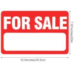 YBEATY 4 Pack For Sale Car Sticker 12″ × 8″ Premium Self-Adhesive Vinyl Sale Sign Auto Sign Decal Visible Text Long Lasting with A Space to Hand Write for Garages Boats Indoor Outdoor Houses (Red)